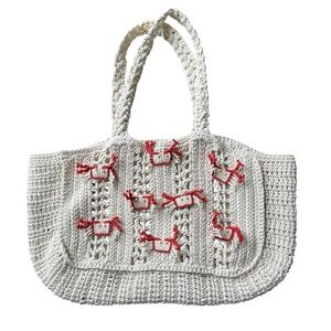 Handcrafted Crochet Macrame Beach Summer Tote Crab Accents Coastal Vibes